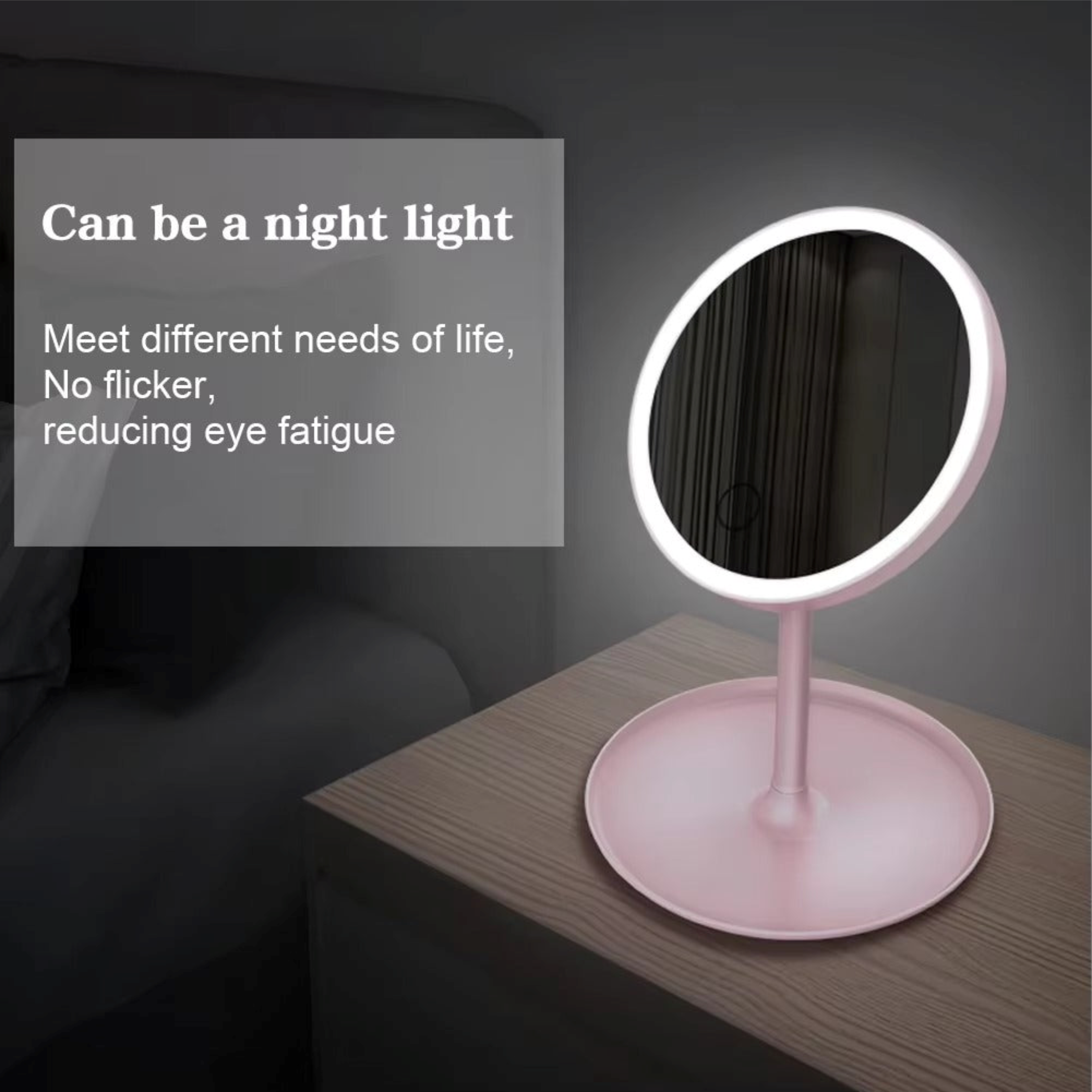 Makeup Mirror with LED Lights – Compact, Portable, and Touch Control