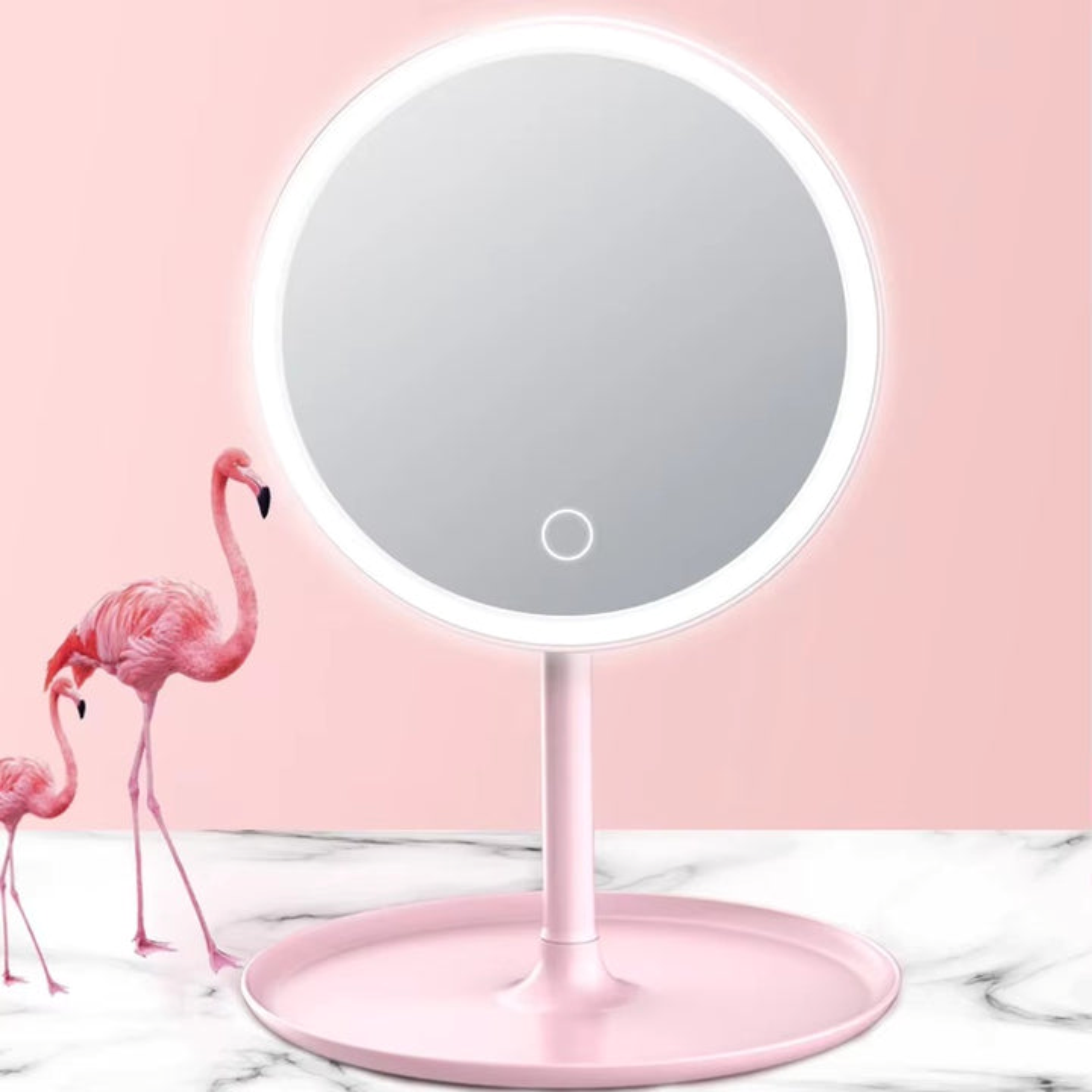 Makeup Mirror with LED Lights – Compact, Portable, and Touch Control